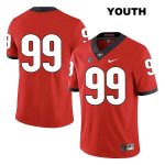 Youth Georgia Bulldogs NCAA #99 Jordan Davis Nike Stitched Red Legend Authentic No Name College Football Jersey POC5254UP